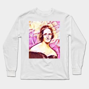 Mary Shelley Pink Portrait | Mary Shelly Artwork 12 Long Sleeve T-Shirt